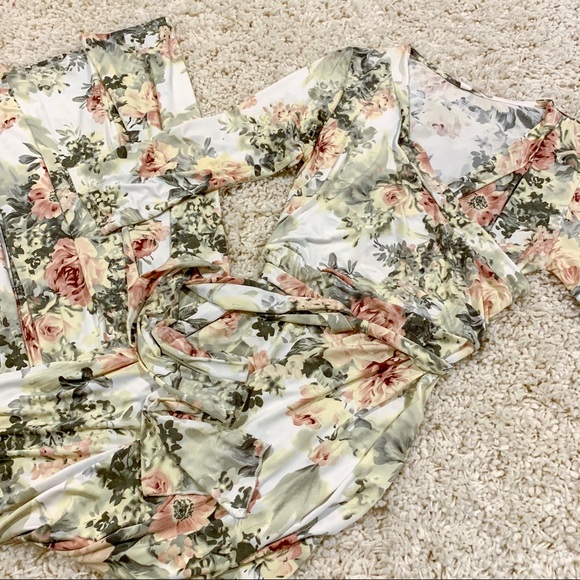 PinkBlush Ivory Floral Wrap Maxi Maternity Dress - Picture 1 of 5